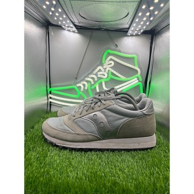Saucony Jazz Original Mens Grey Silver Suede Lifestyle Sneakers Low Top 10.5