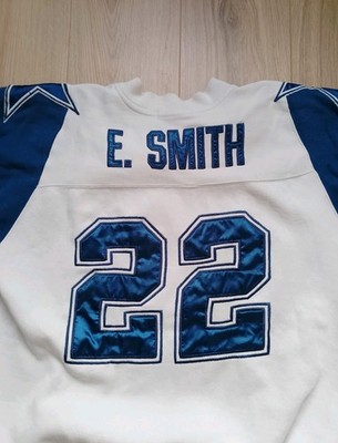 Vintage Emmitt Smith Starter Dallas Cowboys Sweater Jersey Double Star Rare NFL 