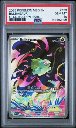 2025 POKEMON MEG EN-MEGA EVOLUTION ILLUSTRATION RARE #133 BULBASAUR PSA 10