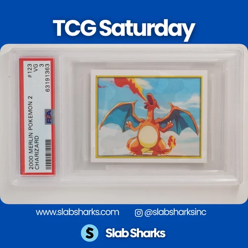 2000 MERLIN POKEMON 2 STICKER #123 CHARIZARD PSA 3