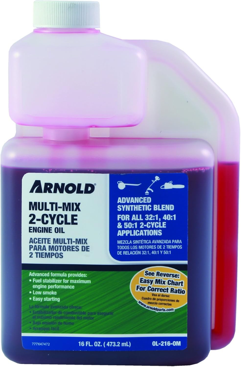 Arnold 2-Cycle Engine Oil Mix, for Chainsaws, Trimmers, and 