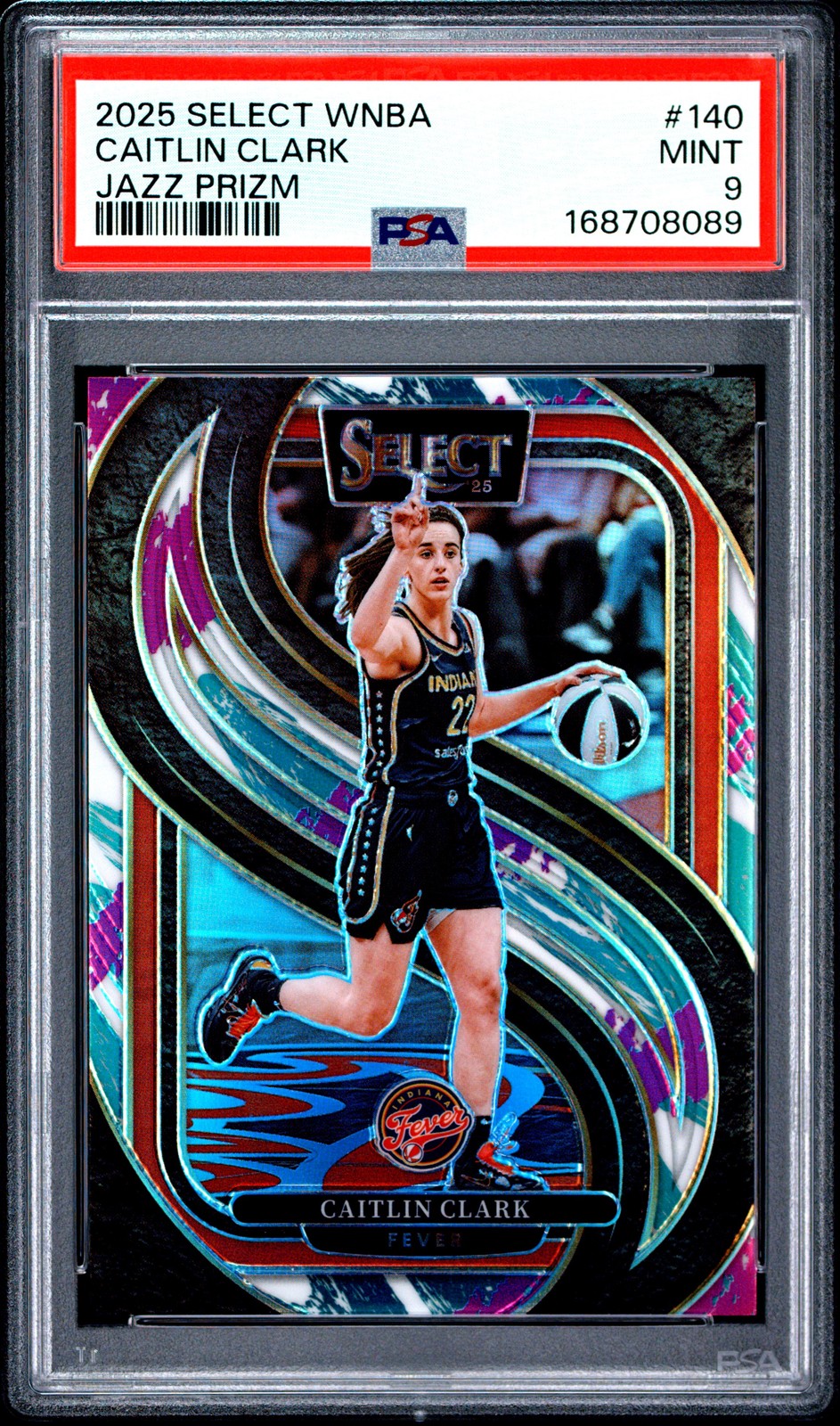 2025 PANINI SELECT WNBA JAZZ PRIZM #140 CAITLIN CLARK PSA 9