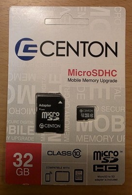 NEW Centon MicroSDHC Memory Card 32GB Class 10 S1-MSDHC10-32G with SD Adapter