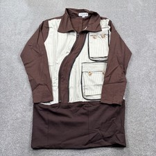 Sergio Trendsetta NY Custom Made Brown Stripe Zip Front Tunic Dress