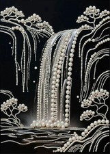Waterfall Pearl Diamond Art Kit for Adults 12 x 16 Inch