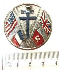 Insigne Patriotique Libération 44/45 CROIX LORRAINE + V + drapeaux alliés  Lot 2