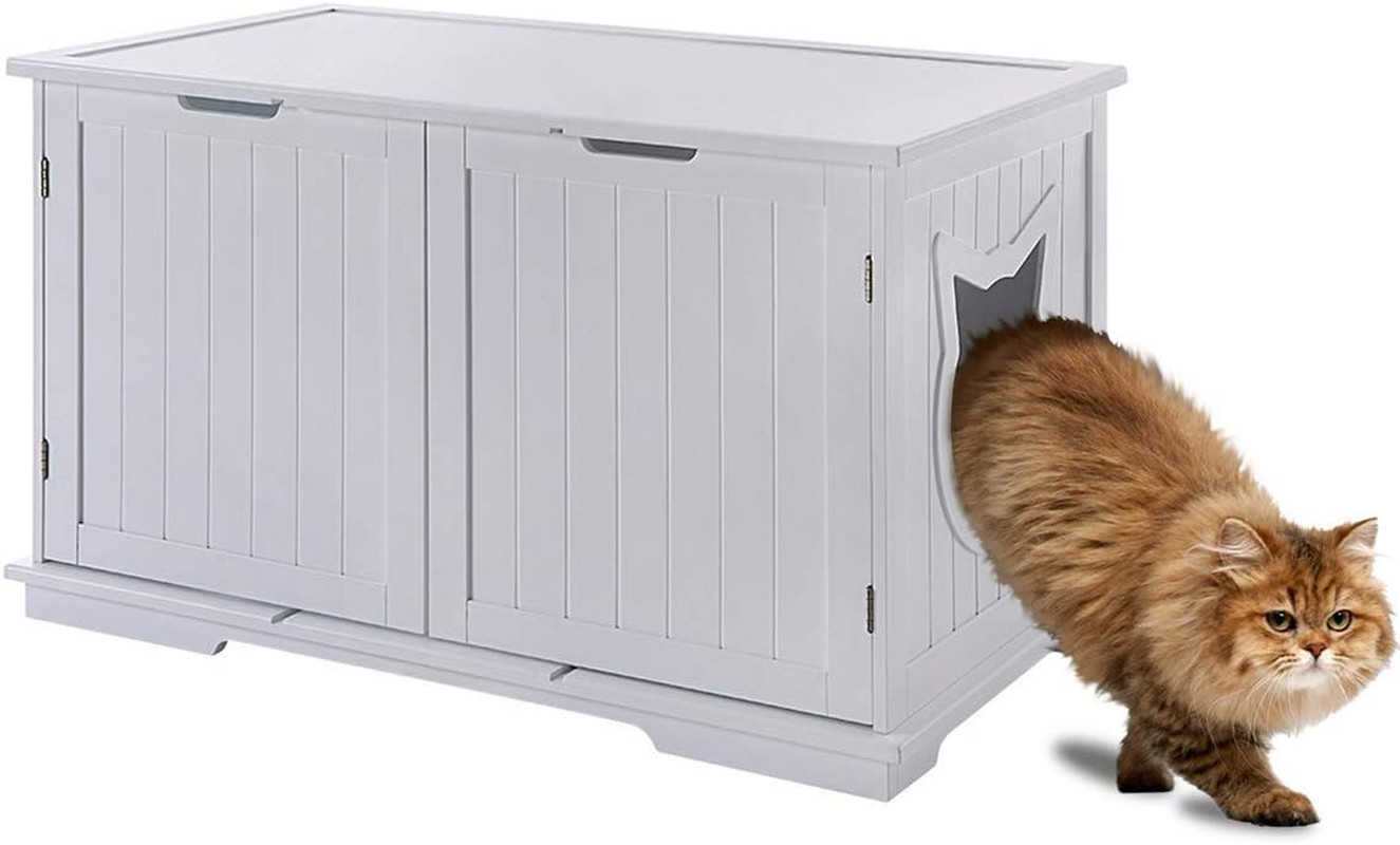 X-Large Designer Cat Washroom Storage Bench Cat Litter Box