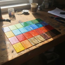 24 Pcs Vibrant Stained Glass Sheets 4 x 6 Inch Stained Glass Supplies Mosaic ...