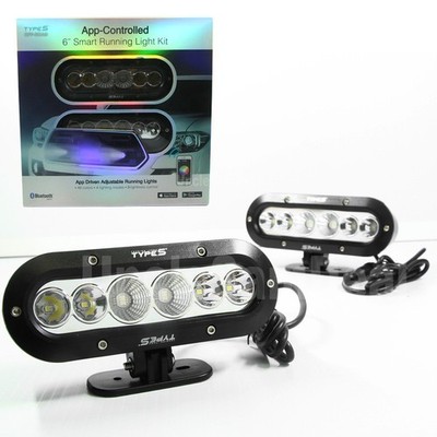 TYPE S 49 COLOR APP CONTROL 6'' LED RUNNING LIGHT OFF ROAD FOG SPOT FLOOD LIGHTS
