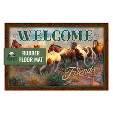 Rivers Edge Products Rubber Door Mat, 26" x 17" Anti-Slip Indoor or Outdoor