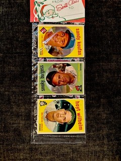 1959 TOPPS XMAS BASEBALL RACK PACK SANDY KOUFAX SMOKY BURGESS HOYT WILHELM