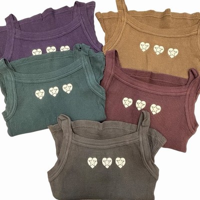 Hard Tail Forever Y2K Tanks Lot of 5 Women One Size Waffle Knit USA Cotton