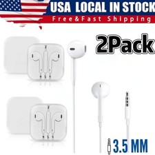 2Pack Headphones Earphones 3.5mm For iPhone 6/5/4/iPad/Air Wired Earbuds US
