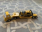 C4 Tonka Steel Classics Yellow Pressed Steel Flatbed Truck Hauling Bulldozer