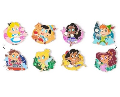 PIN DISNEY DS ANIMATED CUTIES MYSTERY COMPLETE SET JIM ESMERALDA MEG PETER TINK