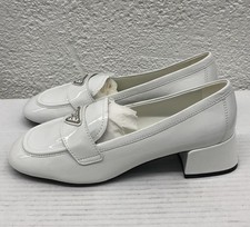 PRADA   39 EU 9 US Spazzolato Patent leather triangle logo platform Loafer BB5