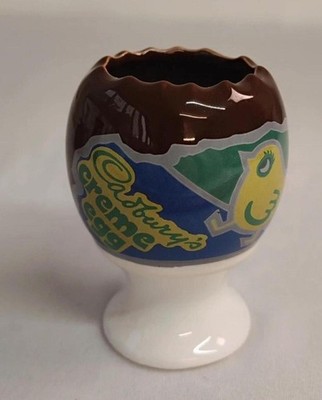 Vintage Cadbury s Creme Eierbecher Keramik Retro 80er Jahre Ostern Küken Werbung
