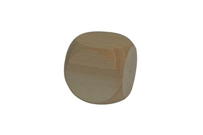1 Holzwürfel 6cm Buchenholzwürfel schlicht unbemalt sechsseitig zum Basteln Decoupage