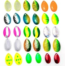 Dr.Fish Fishing Indiana Spinner Blades Kit Lure Small, #2, #3, #4-30 Pack 