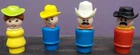 VINTAGE '80s fisher price Little People WESTERN TOWN SHERIFF LADY COWBOY'S