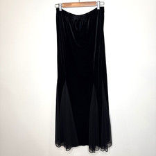 NEW Coldwater Creek Velvet Whimsigoth Maxi Skirt M Black Fairy Grunge Witchy