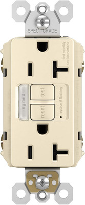 Radiant Night Light GFCI Outlet, Tamper-Resistant Self-Test Duplex with Cool Tou