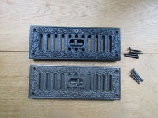 CAST IRON Ornate Vintage Victorian Rustic Ventilation Grille Wall Air Vent open