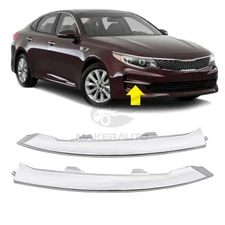 Pair Front Bumper Lower Grille Molding Trim Chrome Fit 2016-2018 Kia Optima EX