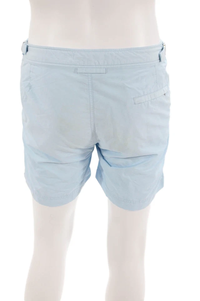 Pantalones Cortos Orlebar Marrón Para Hombre Azul Claro Playa Hebilla Talla 32 Foto 3 de 4