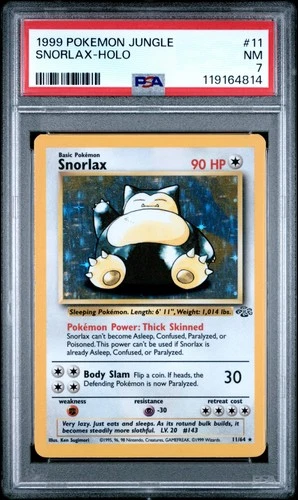 1999 POKEMON JUNGLE #11 SNORLAX-HOLO PSA 7