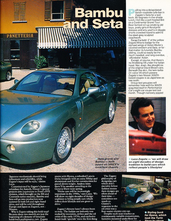 1992 Zagato Seta Original Car Review Report Print Article