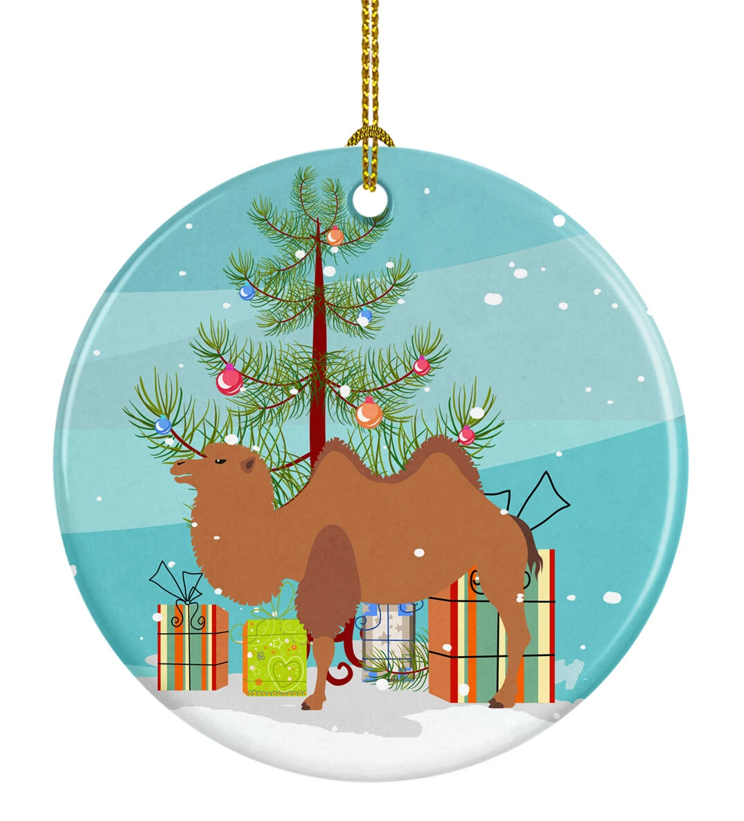 Bactrian Camel Christmas Ceramic Ornament BB9185CO1