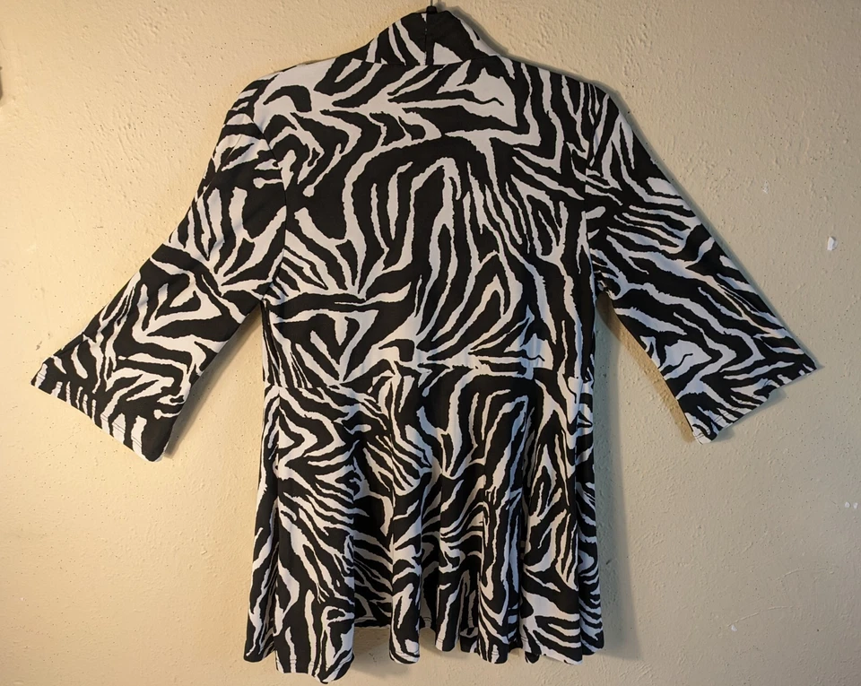 CARIBE EUA M PRETO/BRANCO Estampa Zebra 2 Gancho Médio/Olho Esticado Fluxo Cobertura - Imagem 3 de 4