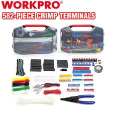 WORKPRO 582pieces Crimp Terminals Wire Cutter Stripper Wire Connector Repair Kit
