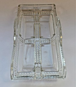 Vintage Crystal Rectangle Vanity Tray Dish Trinket Tray Vgc 27 X 12cm Ebay
