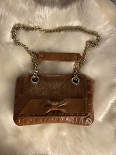 Carolina Herrera Audrey Monogram Leather Shoulder Satchel Bag