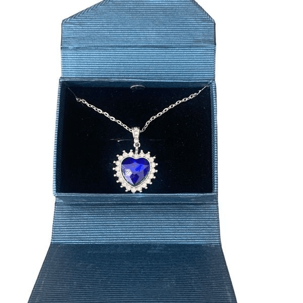 TItanic Heart of the Ocean Necklace Made with Swarovski Crystals Blue  Heart