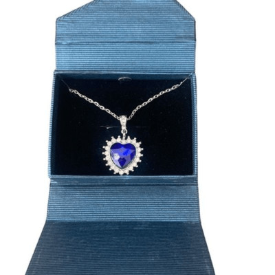 TItanic Heart of the Ocean Necklace | Made with Swarovski Crystals | Blue Heart