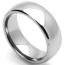 Men Fashion 8MM Comfort Fit Stainless Steel Band Classic Domed Ring