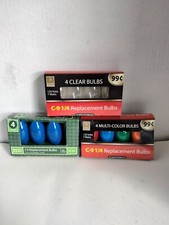 Lot of 3 C-9 1/4 Replacement Bulbs 4 Pack - Professional Series Plus MULTI COLOR