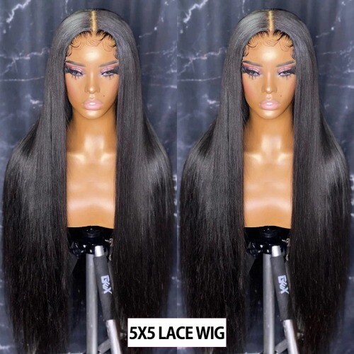 30 Inch Straight 5x5 Lace Closure Wig Human Hair