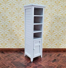 Dollhouse Cabinet for Bathroom Bedroom Kitchen Tall Narrow 1:12 Scale Furniture