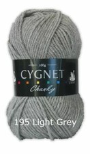 Cygnet Chunky 195 Hellgrau 100g Wollgarn