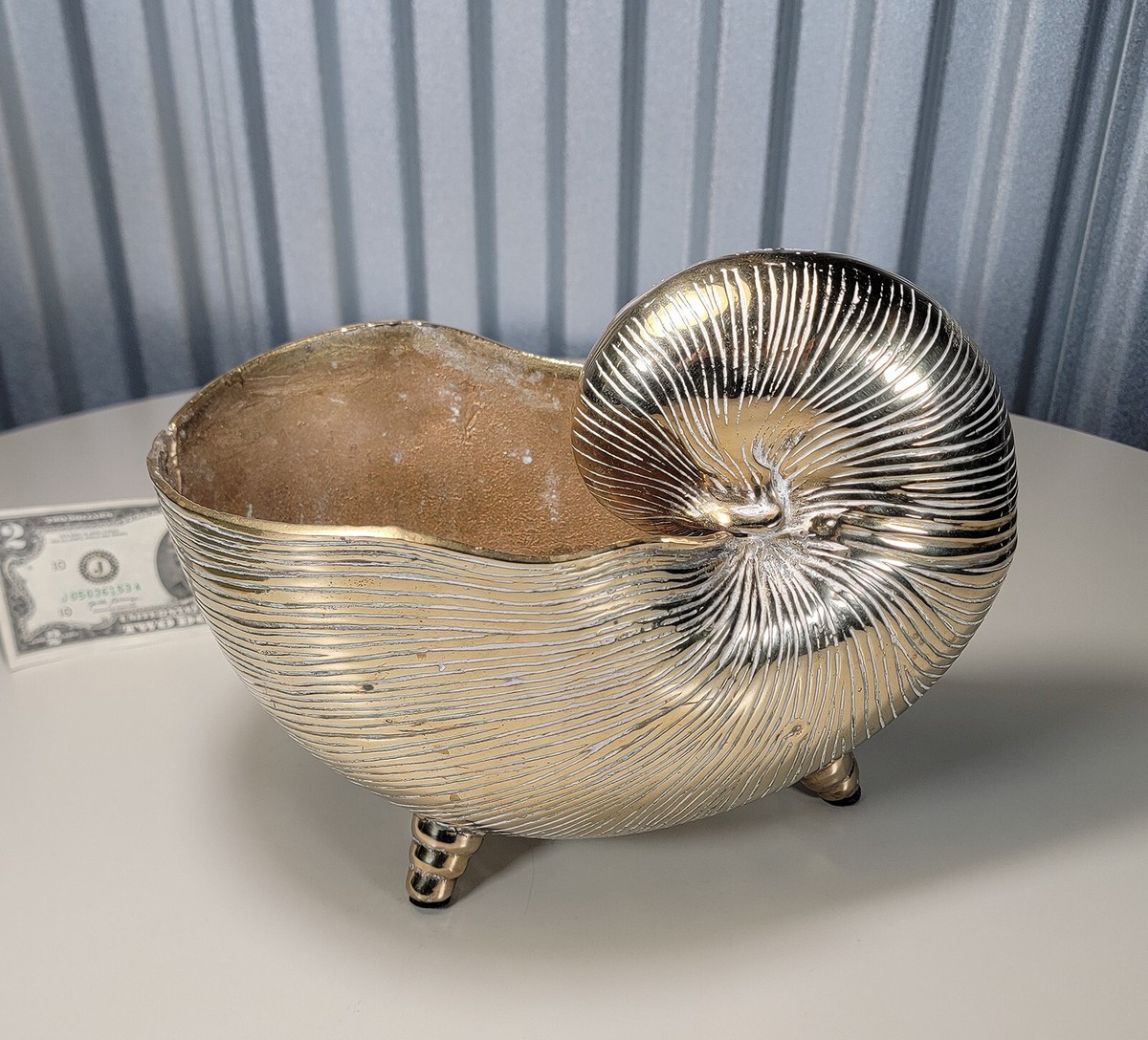 Vintage Brass Nautilus - Etsy Beautiful solid brass Vintage Naitilus main image 1