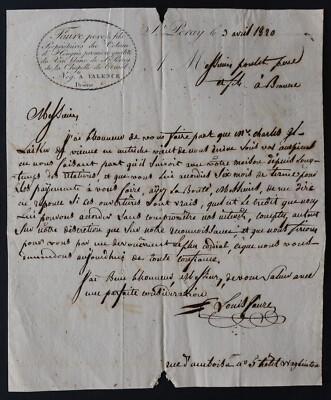 Invoice VALENCE Drôme 1820 white wine of St Peray Chapelle du CRUSOT illustrated 61