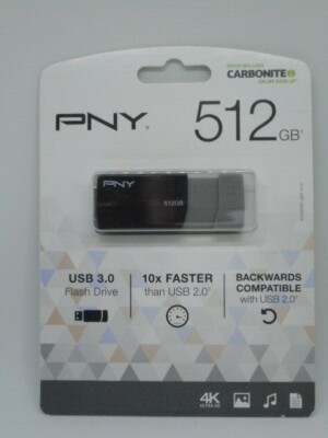 New PNY ELEDGE 512GB USB 3.0 Flash Drive