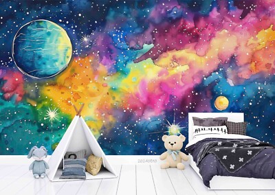 3D Planet Starry Sky Space Wallpaper Wall Murals Removable Wallpaper 4