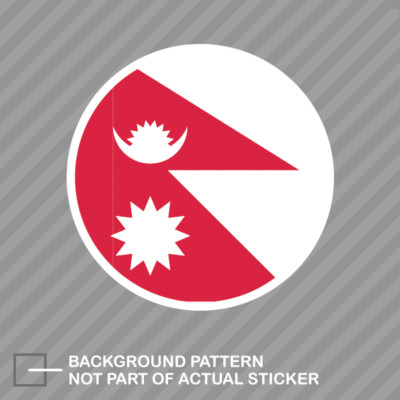 Round Nepalese Flag Sticker Decal Vinyl Nepal NPL NP
