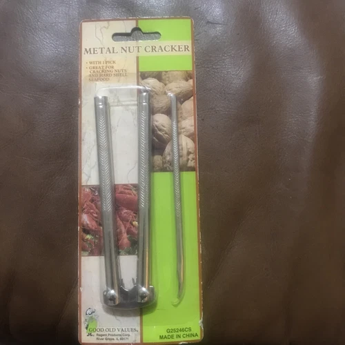Metal Nut Cracker w/ Pick Crack Nuts Shells Seafood Lobster Crab Good Old Values