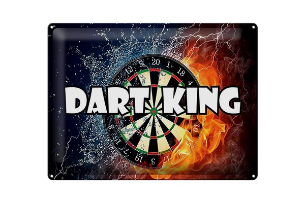 Blechschild Spruch 40X30 Cm Darts Dart King Metall Wanddeko Deko Schild-image